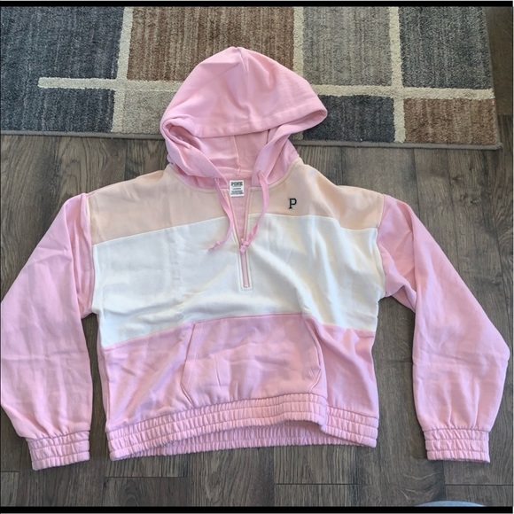 PINK Victoria's Secret Tops - Victoria Secret pink quarter zip sweatshirt hoodie
